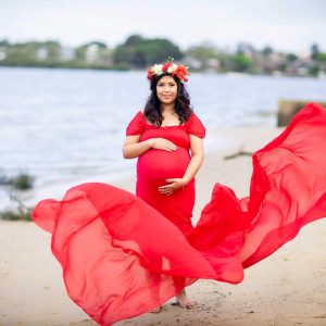 Long Train Cotton Maternity Dress, maternity dress hire