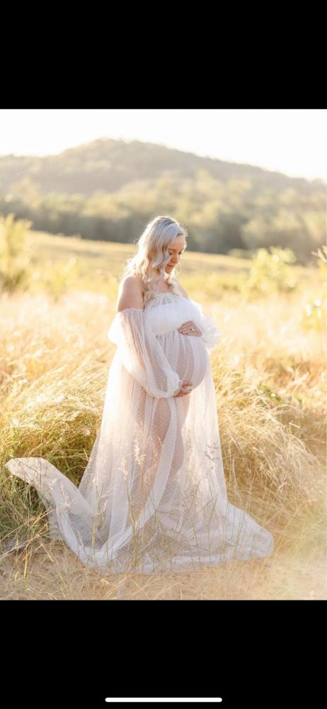 Dreamy White Dot Tulle Gown - Image 5