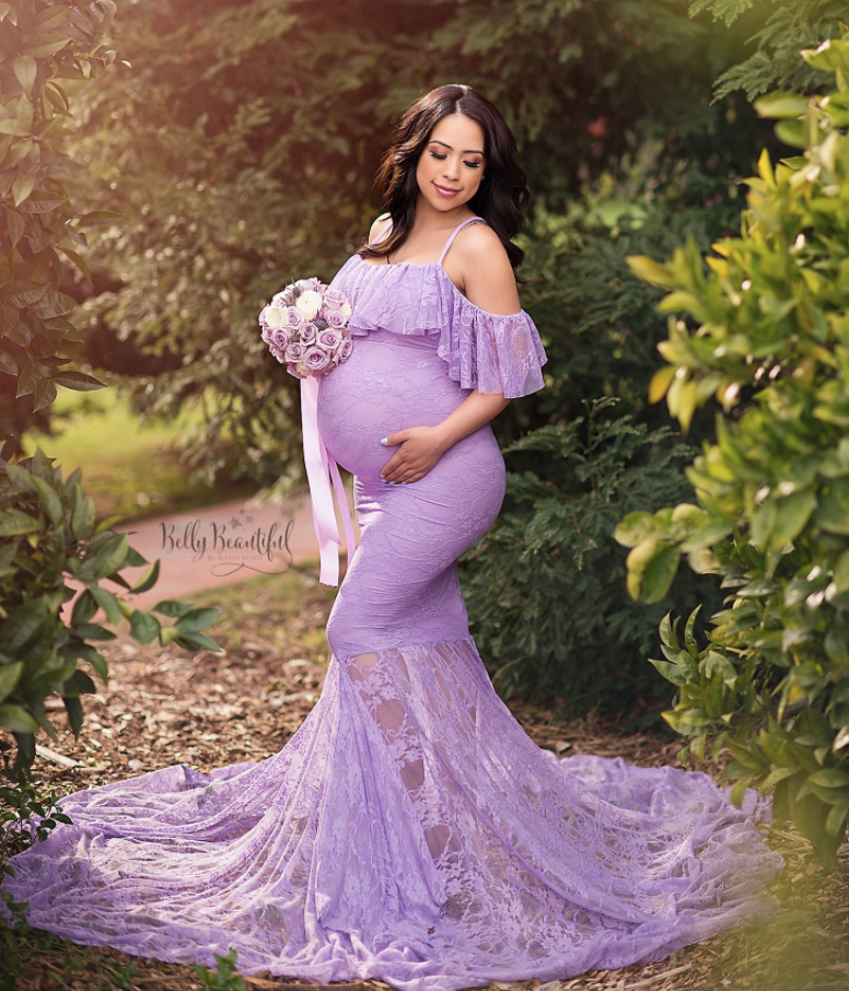 Mermaid Style Naomi Lace Gown, maternity dress hire