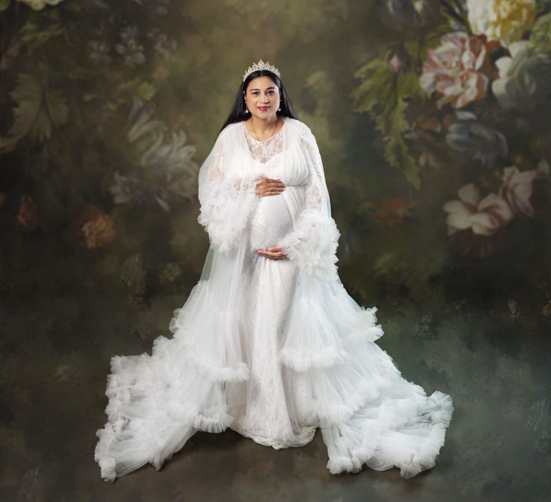 Tiered Ruffle White Tulle Gown - Image 3