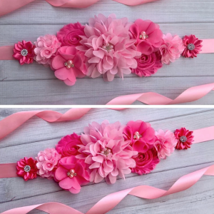 Pink Flower Maternity Belt, maternity dress hire Sydney