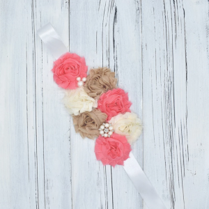 Pink Flower Maternity Belt, maternity dress hire sydney