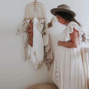 Jules Boho Maxi Dress - White, maternity dress hire