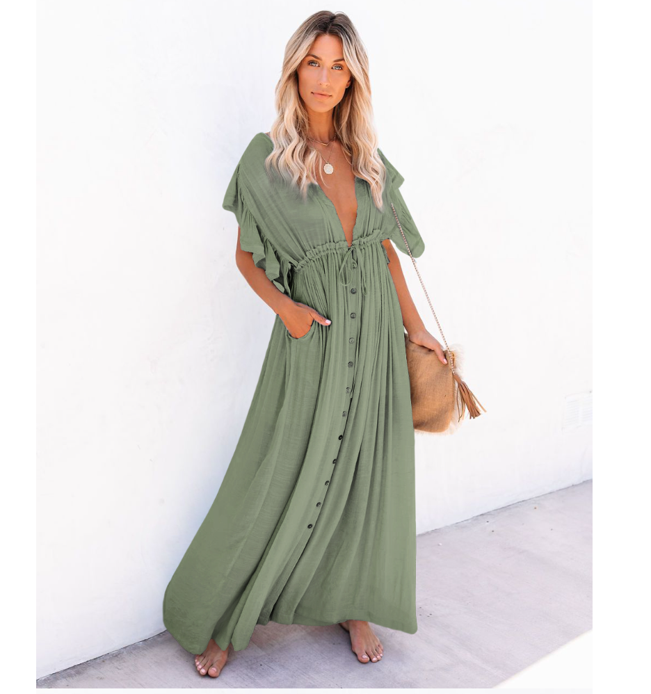 Jules Boho Maxi Dress - Green, maternity dress hire
