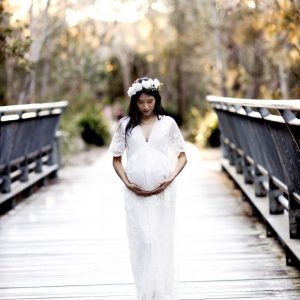 White Lace Overlay Maxi Dress
