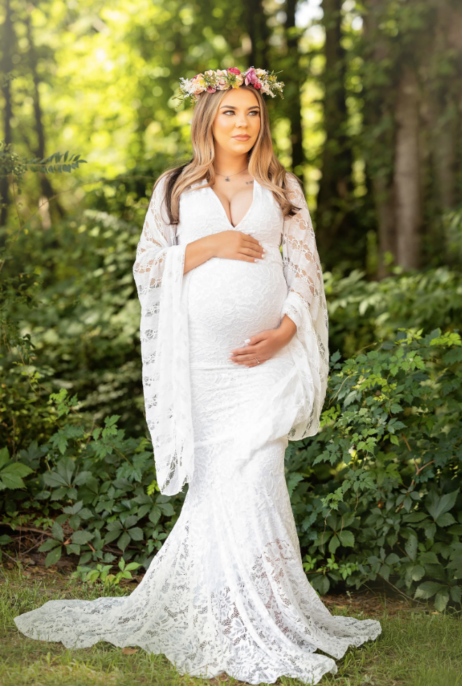 Juliet Floral Lace Dress, maternity photoshoot dresses