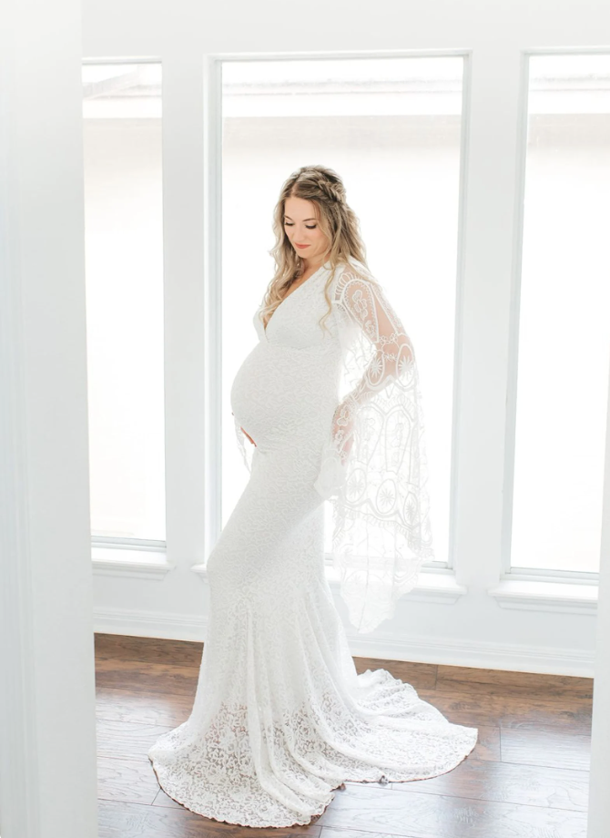 Juliet Floral Lace Dress, maternity dress hire sydney