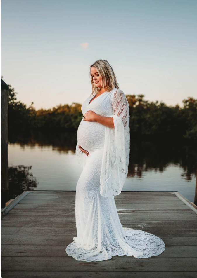 Juliet Floral Lace Dress, maternity dress hire sydney